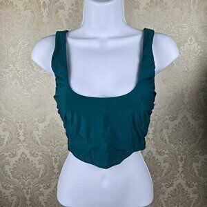 Lulu's size Small Green Scoop Neck Bikini Swim Top NWT